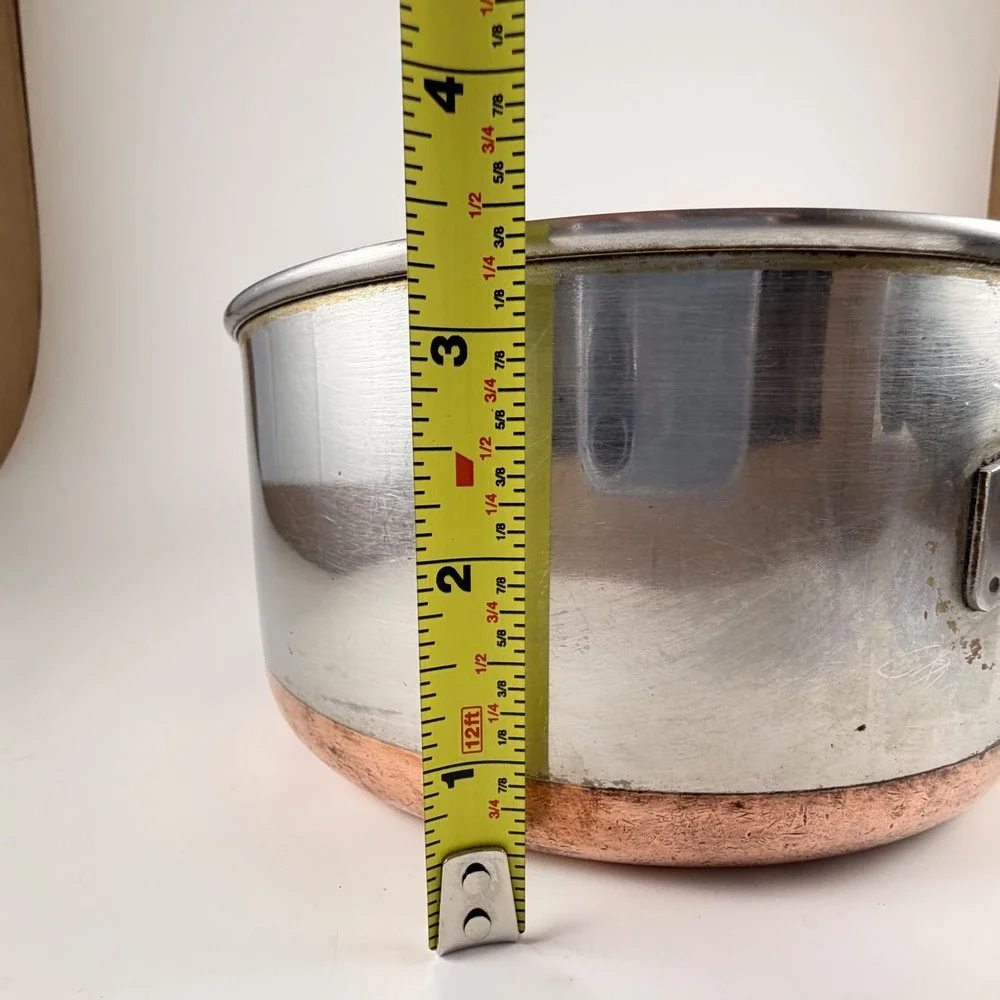 Vintage Revere Ware 1801 Copper Bottom Saucepan 7 Inch Pot Rome NY, No lid